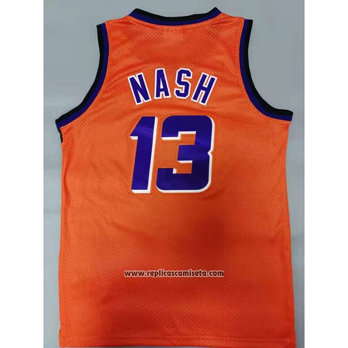 Camiseta Phoenix Suns Steve Nash NO 13 Mitchell & Ness 1996-97 Naranja